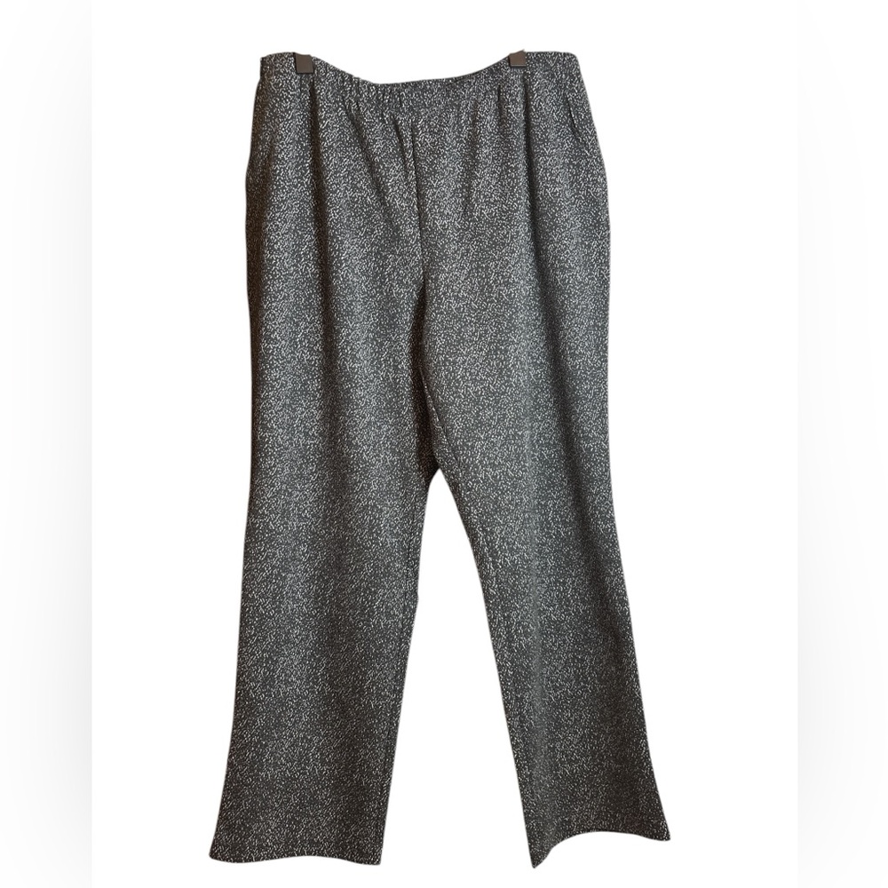 Lands’ End Black/White Flecked Elastic Waist Knit Straight Leg Pants. Size XL/P